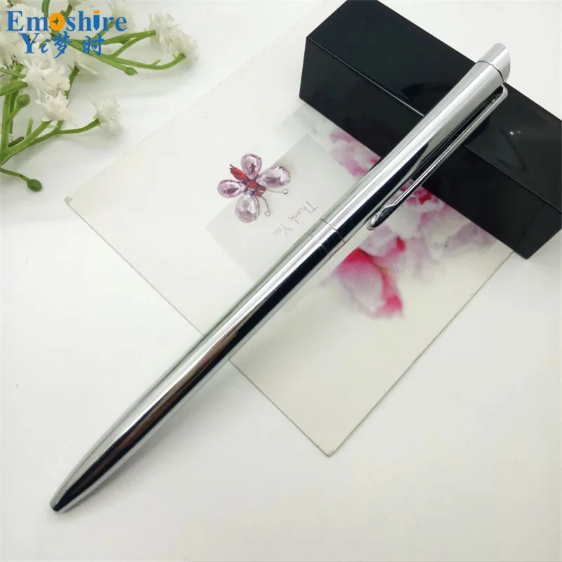Emoshire Slim business metal signature pen custom hotel advertising chrome metal ballpoint pen copper rod metal pen (8)