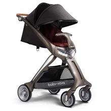 Baby stroller 2019 new simple installation 80cm high landscape can sit can lie down simple folding portable LED light stroller new style high quality newborns stroller can sit can lie ultra light folding umbrella car light portable on the airplane 0 3t