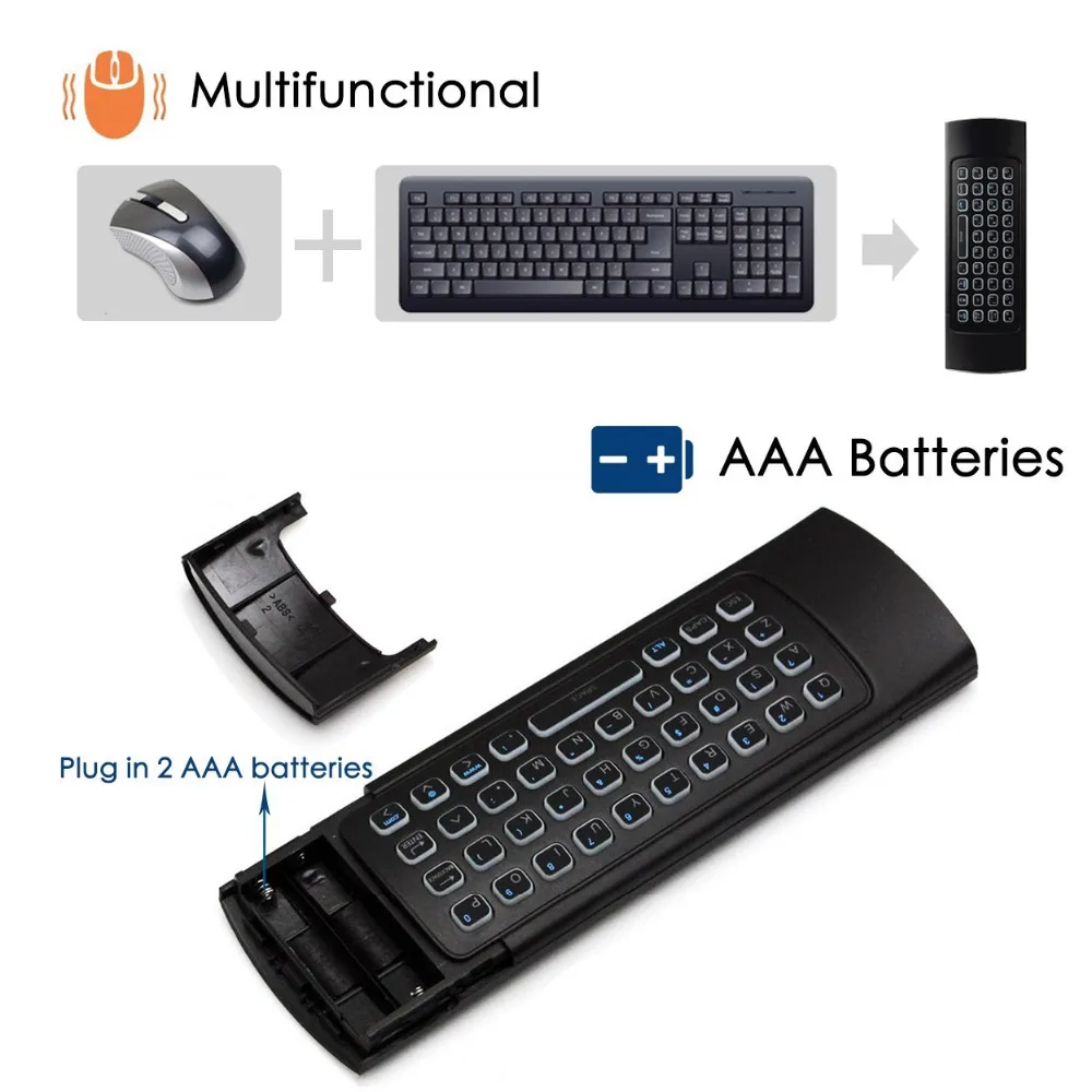 MX3 Pro 2 4G пульт дистанционного управления с подсветкой мини беспроводная