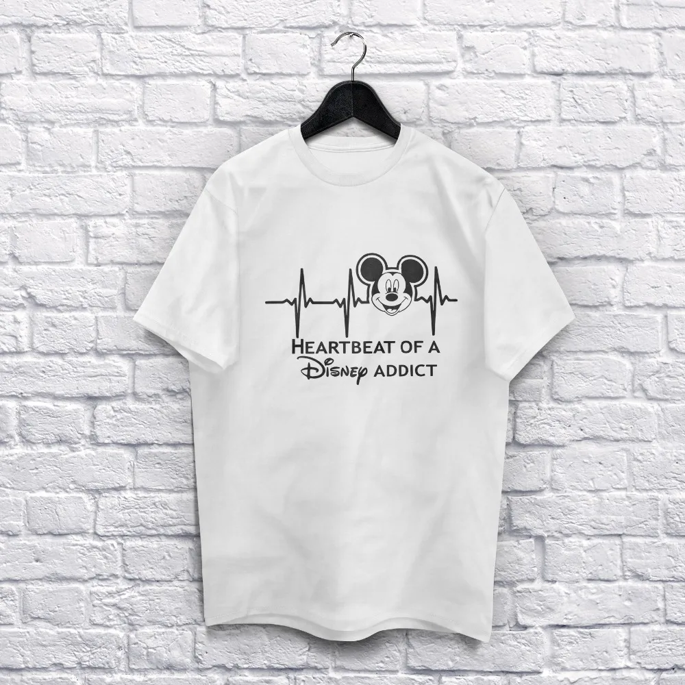

2019 summer T-shirt Mickey Men's Women's Summer Women's Mickey Mouse Heartbeat Simple harajuku Men's and women's t-shirts
