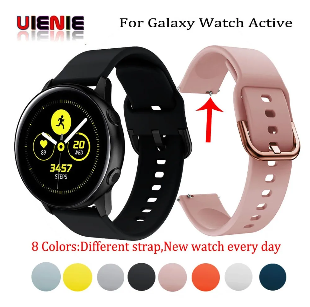 

20mm Silicone watch Bands For Galaxy 42mm Straps S2 gear Sport Watch Strap for Samsung Galaxy Watch Active wristband bracelet