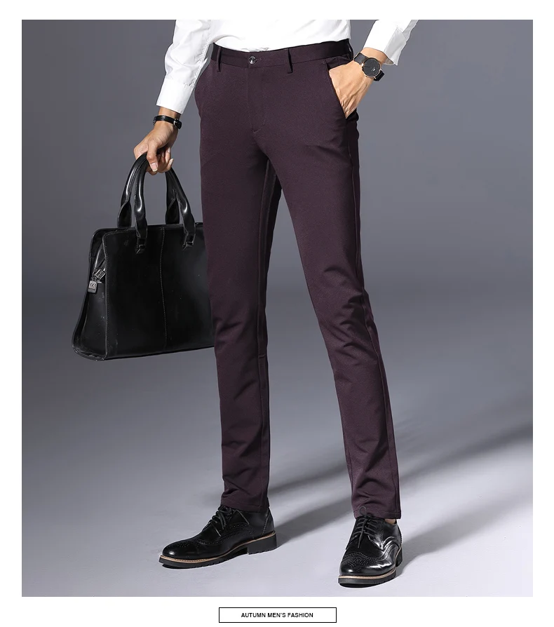 Лидер продаж брендовые штаны Для мужчин весна и осень Высокое качество классические модные тонкий Бизнес Для мужчин s Повседневное полной