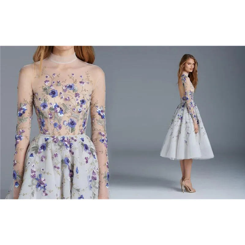 floral cocktail dress with sleeves