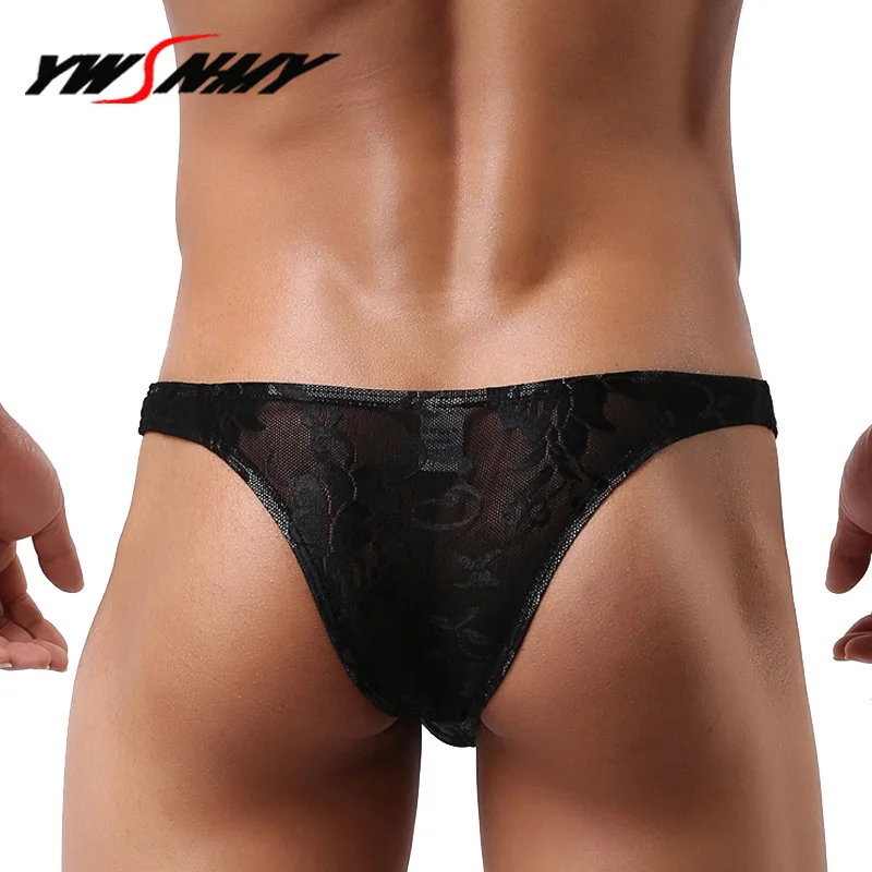 

Sexy Men Underwear Lace Men Briefs U Convex Pouch Gay Homme Sexy Roses Lingerie Jockstrap Cuecas Comfortable Bikini Briefs