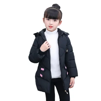 

New Baby Girls Cartoon Hooded Zipper Cute Long Sleeve Parkas Coats 2018 Kids Children Winter Warm Soft Cotton Clothing Coats
