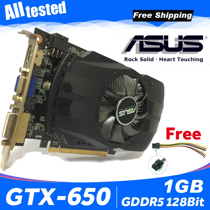 Asus GTX 650 FMLII 1GB GTX650 1G D5 DDR5 128 Bit PC настольные видеокарты PCI Express 3 0 компьютерные