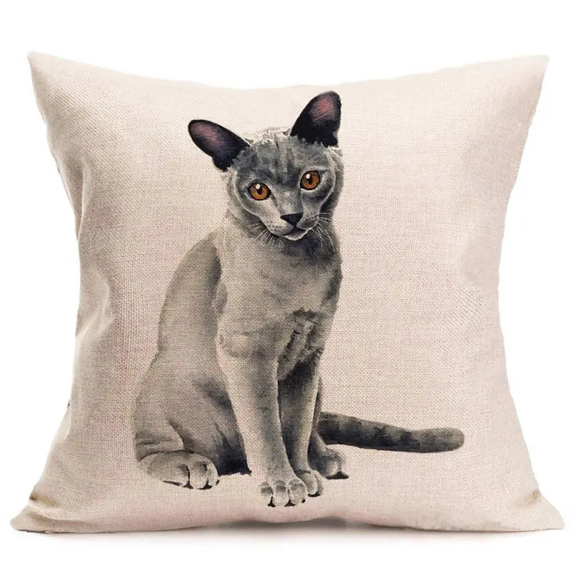 Cute Cat Pillow Case Animal Black Cat Cushion Cover Pet Pillow Covers for Home Car Decorations Pillowcase