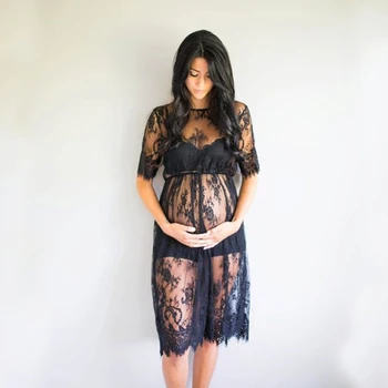 

Xiyunle Maternity Photography Props Pregnant Women Summer Beach Lace Dresses Clothing Pregnancy Studio Photo Shooting Clothes