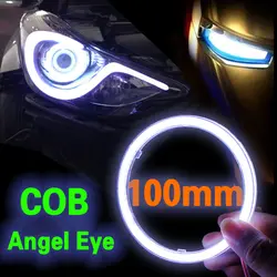 COB angel eyes 100 мм! 2 шт. (1 пара) Авто Halo кольца COB мм 100 мм Ангел глаз фар автомобиля мотоцикл белый красный желтый синий 12 В светодио дный