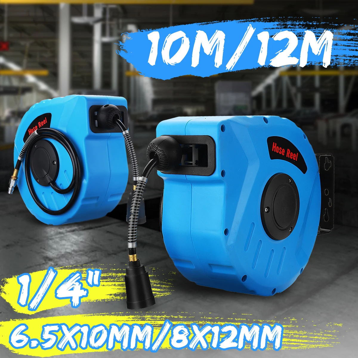 

1/4inch air hose reel for home Auto retractable reel car washer Flexible Garden 10M/ 12M Air Hose Reel for Clean Dust