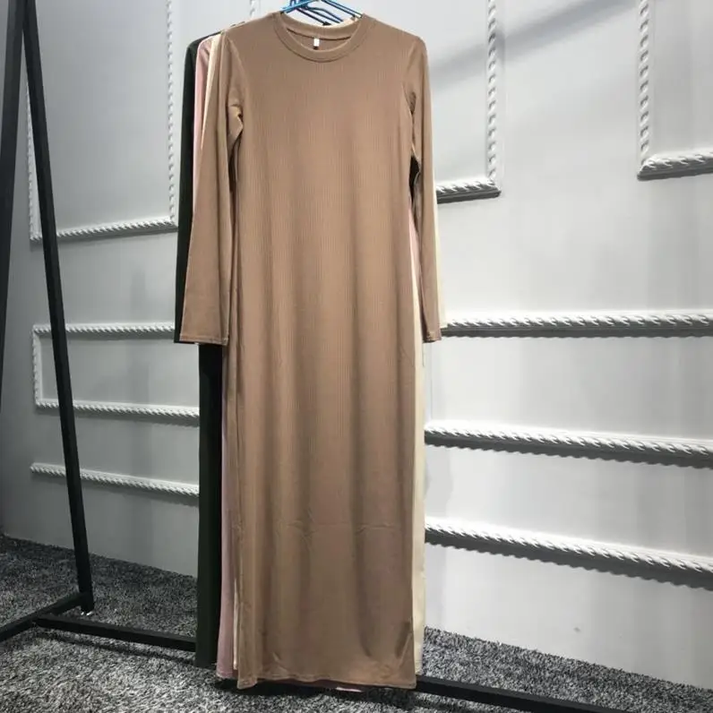 Vestidos платье Дубая Катара ОАЭ арабское Макси мусульманское платье хиджаб женское одеяние мусульмане Longue Турецкая мусульманская одежда - Цвет: Khaki