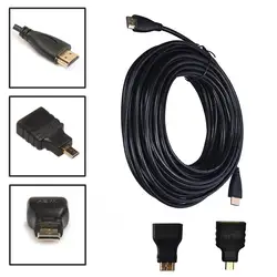 3 в 1 HDMI/Mini/Micro HDMI адаптер кабель комплект HD для планшетных ПК аксессуар для бумаги 0,5 M/1 M/2 M/3 M/5 M/10 M 5,14