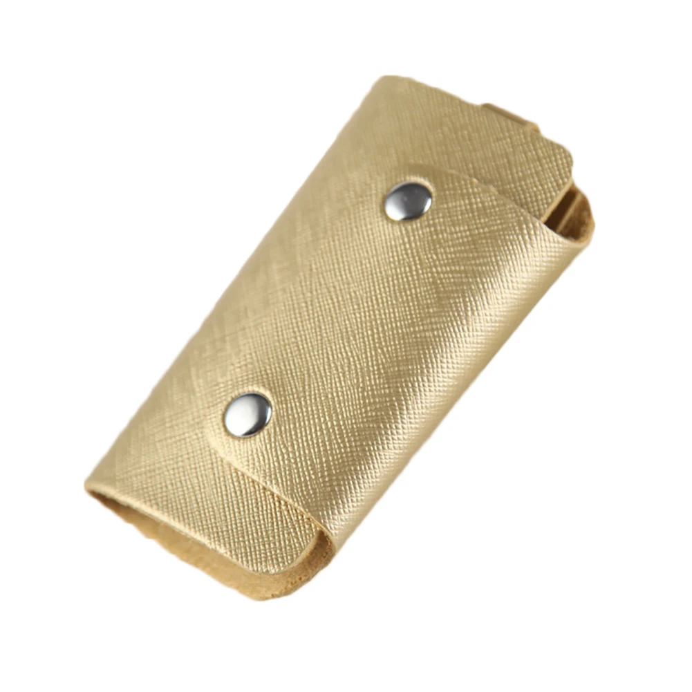 

Unisex Solid Color Mini Double Button Rectangle Home Car Key Case Wallet Gift