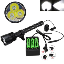 6000lm Охота элемент оружейный фонарь 3* T6 тактический фонарик+ 3*18650 Батарея+ пульт дистанционного управления Давление переключатель+ прицела+ Зарядное устройство