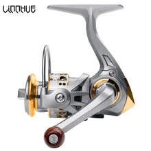 LINNHUE мини спиннинговая катушка портативная 12BB 5,2: 1 левосторонняя металлическая катушка из нержавеющей стали Маленькая ледяная рыболовная спиннинговая катушка мини Pesca