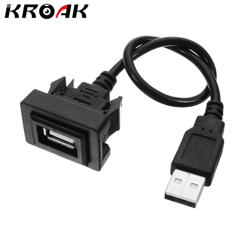 KROAK Автомобильный USB 2,0 свинцовый Удлинительный кабель авто приборная панель заподлицо Интерфейс адаптер Шнур для Toyota