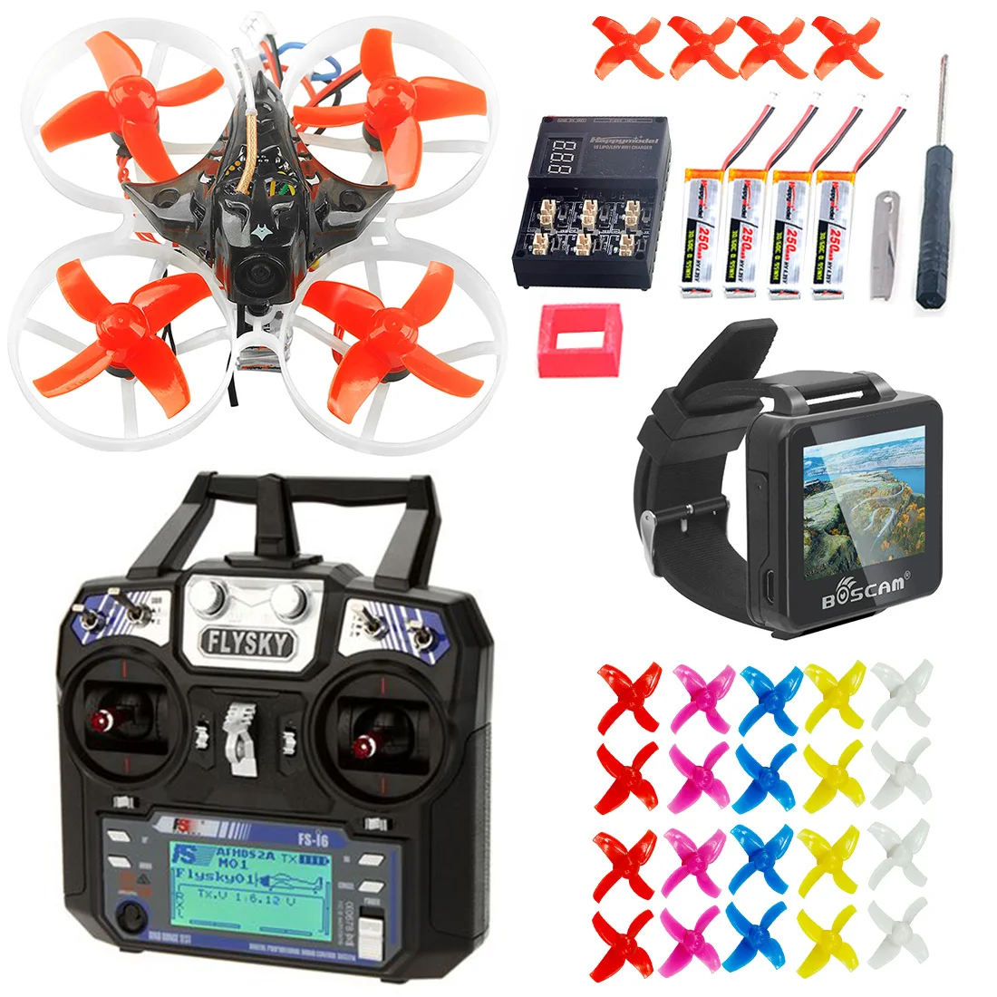 

Full set Mobula7 75mm BWhoop Crazybee F3 Pro OSD 2S FPV Racing Drone Quadcopter with Flysky FS i6 TX BOS200RC FPV Watch