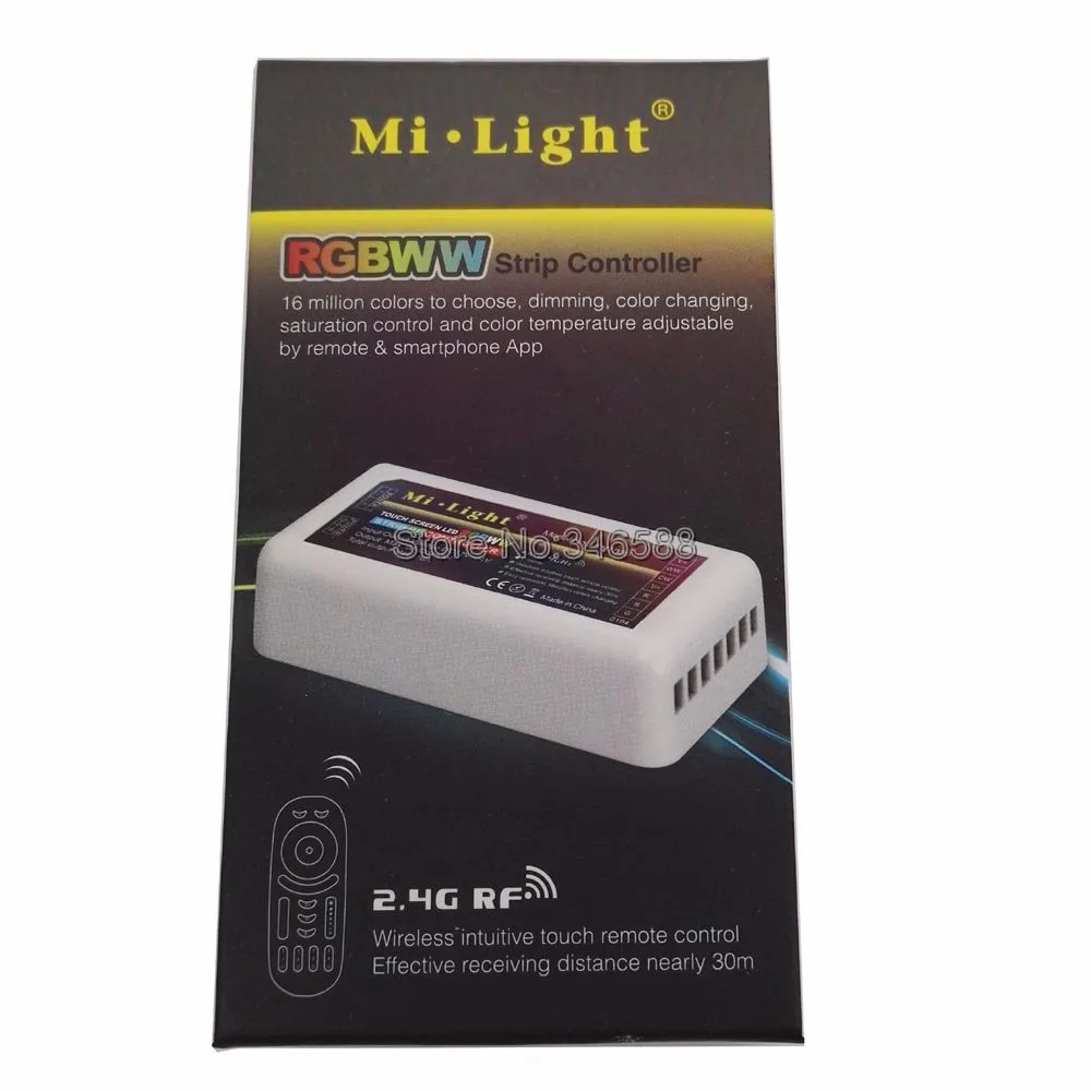 MiLight RGBWW(RGB+ холодный белый+ теплый белый) контроллер DC12-24V 2Ax5CH+ 2,4 г RF Беспроводной RGB+ CCT 4 зоны сенсорный пульт дистанционного управления+ WiFi iBox1