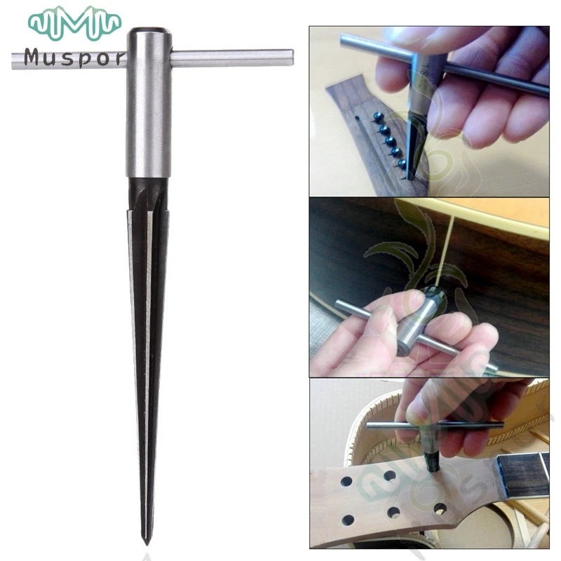 

Bridge Pin Hole Reamer Tapered 5-degree 6 Fluted Acoustic Guitar Woodworker DIY Pickup Luthier Tool