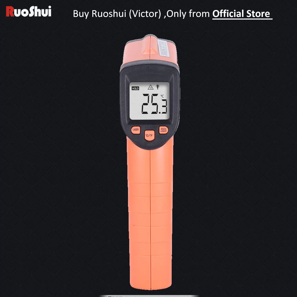 

Ruoshui VC302B 380 Degree Digital Infrared ir Thermometer Household Kitchen Temperature Measuring Tool Handheld Termometro laser