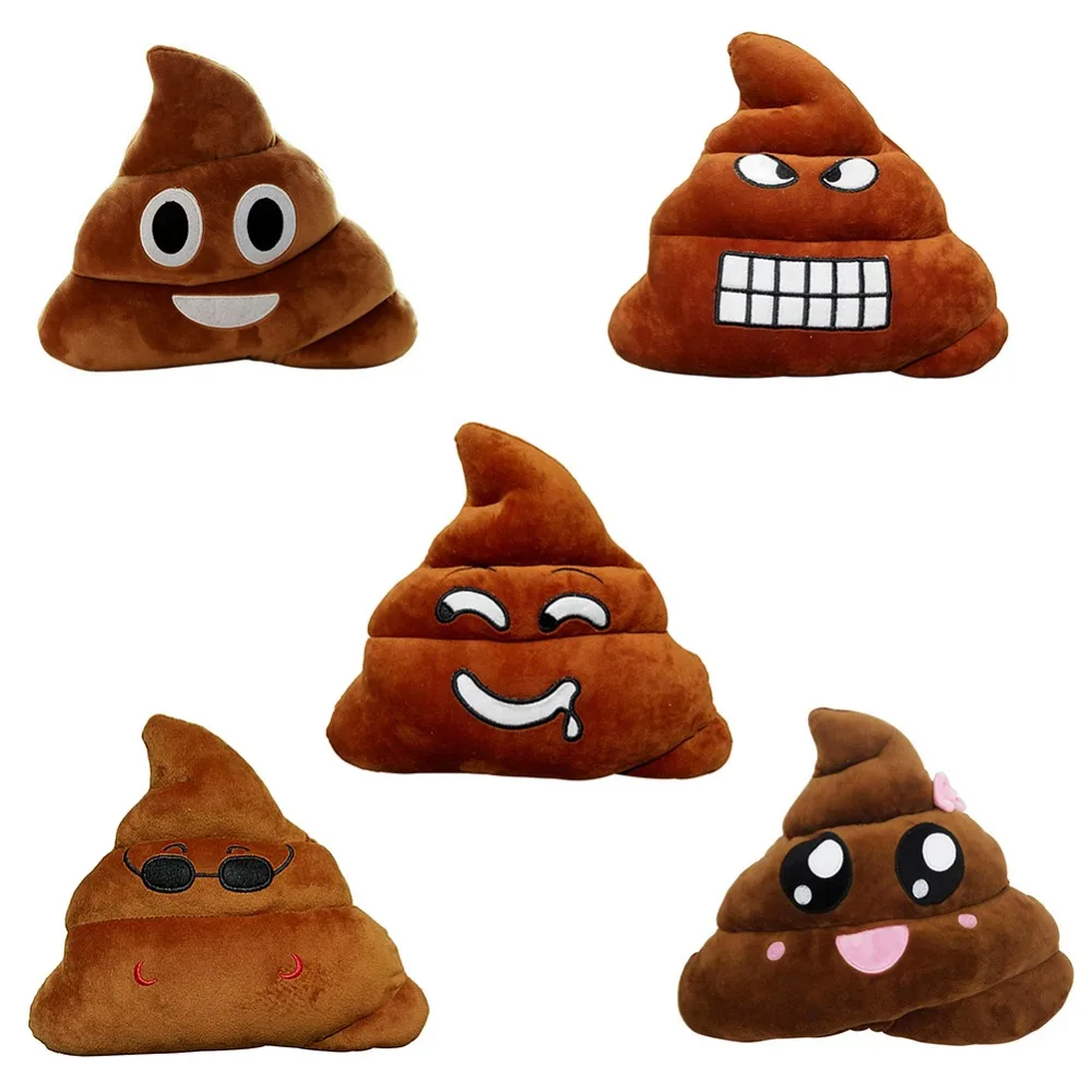 

New 5 Kinds Mini Emoji Pillows Cushions Poop Shape Pillows Doll Toy Blankets Pillows New Amusing Emotion Poo Cushions Almofadas