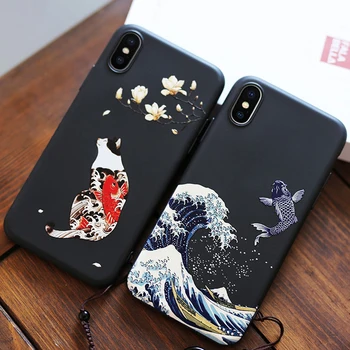 

for iPhone XR XS 10S Max X Case 3D Relief Matte Soft Back Cover LICOERS Official Case for iPhone X r s Xr Case Fundas Caphina