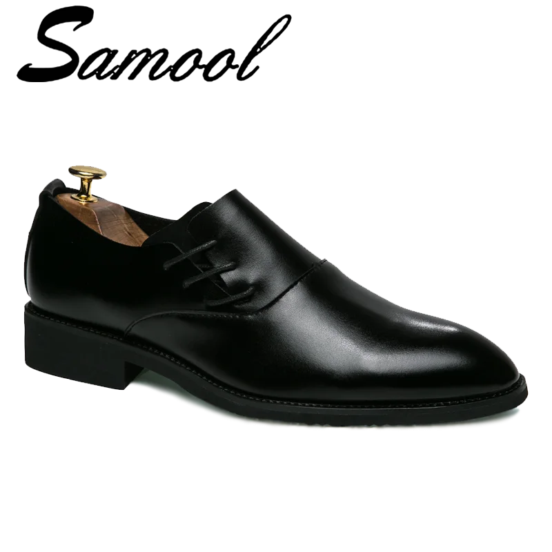 Spring Summer New Low heeled Classic Men Business Dress Shoes Pointed