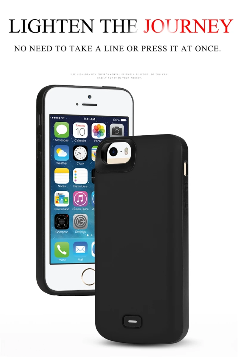 Для iPhone SE 5SE 5 5S батарея зарядное устройство чехол 4000 мАч запасные аккумуляторы для телефонов перезаряжаемые Расширенный батарея зарядки чехол для iPhone 5S