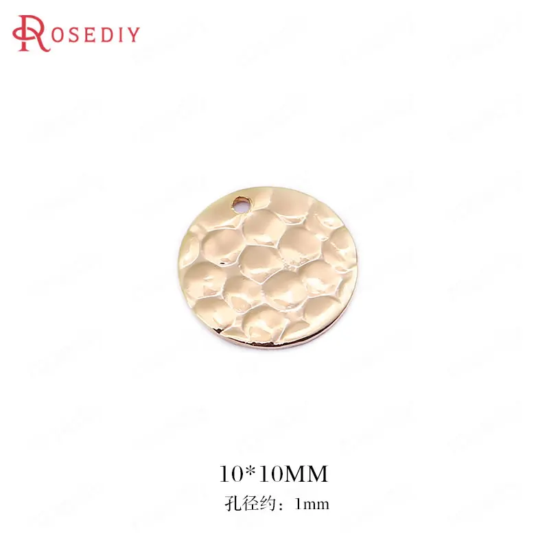 

(34441)20PCS 8MM 10MM 24K Gold Color Brass Stone Pattern Round Disk Charms High Quality Diy Jewelry Findings Accessories