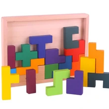 Детские деревянные головоломки 3D тетрис куб игра-головоломка Монтессори Танграм обучающие игрушки для детей ясельного возраста