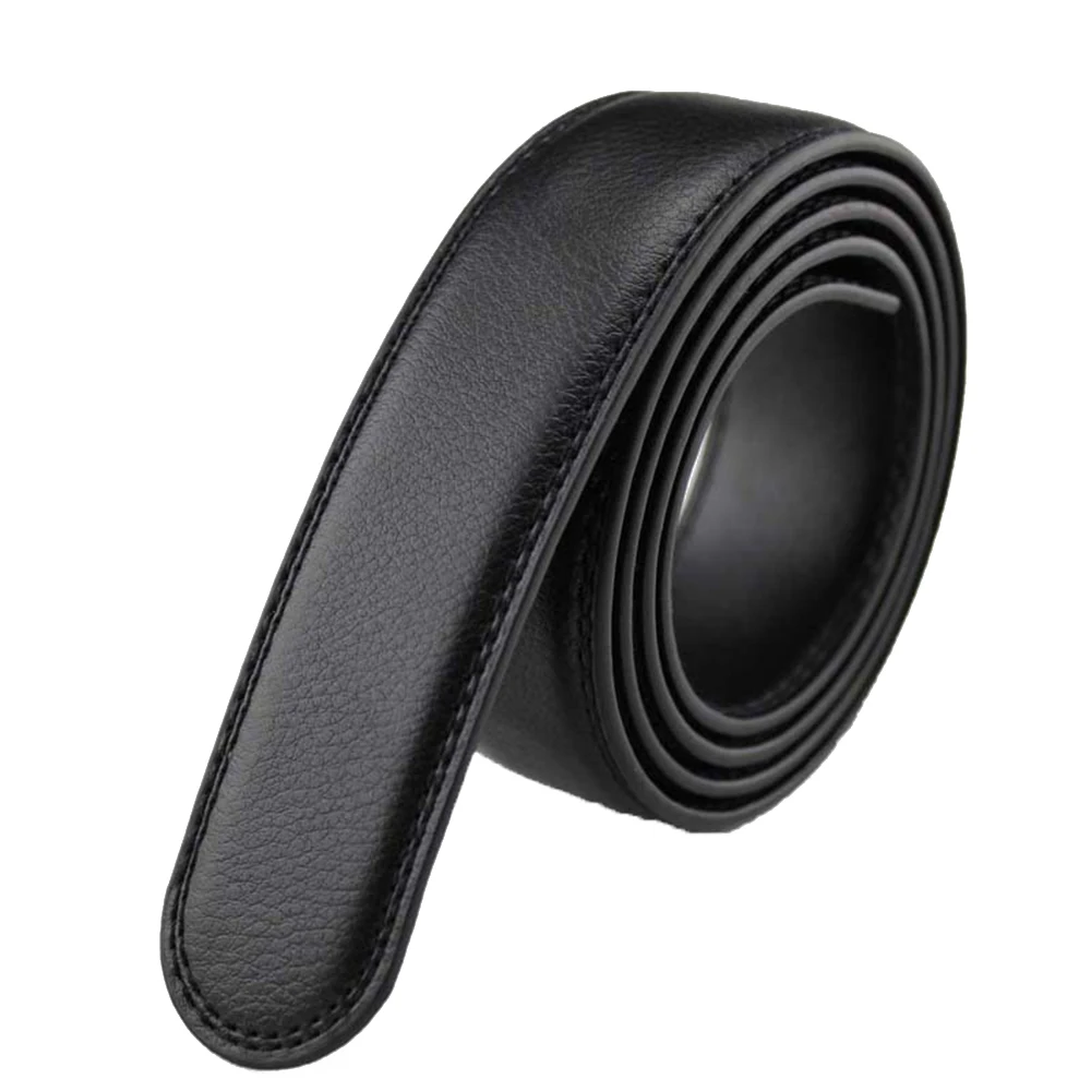 

Luxury Fashion Men's Belt Fux Leather Only Belts Automatic Buckle Belt Black Male Casual Office Waistbands 120CM