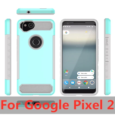 Синий Чехол-накладка для мобильного телефона чехол для Google Pixel 2 Bling Жесткий, мягкий, резиновый ударопрочный бронированный чехол задняя гибридная крышка хорошего качества A20 - Цвет: Синий