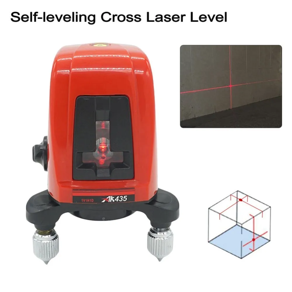 

Hot AK435 360 Degree Rotating Red Beam Self Leveling Cross Laser Line + Lightspot Laser Leveler