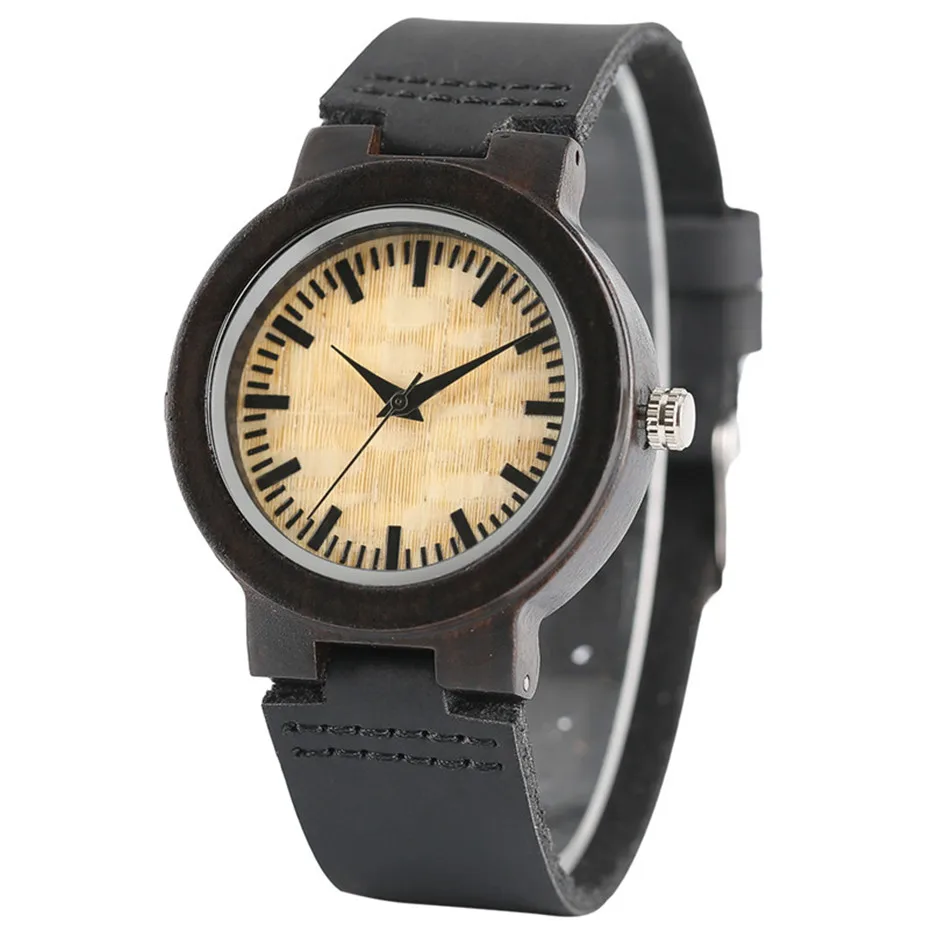 Fashion Sandalwood Watch for Women Ladies Stylish Quartz Genuine Leather Wooden Watch Reloj Hombre Clock Bracelet Relogio (29)