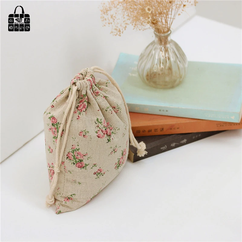 Finely flower printed 100%cotton bag Travel Accessories Clothes underwear shoes toy Storage Pouch Luggage Packing Organizers bag Finely flower printed 100%cotton bag Travel Accessories Clothes underwear shoes toy Storage Pouch Luggage Packing Organizers bag