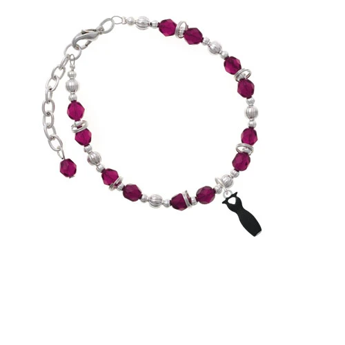 Little Black Dress Magenta Beaded Bracelet