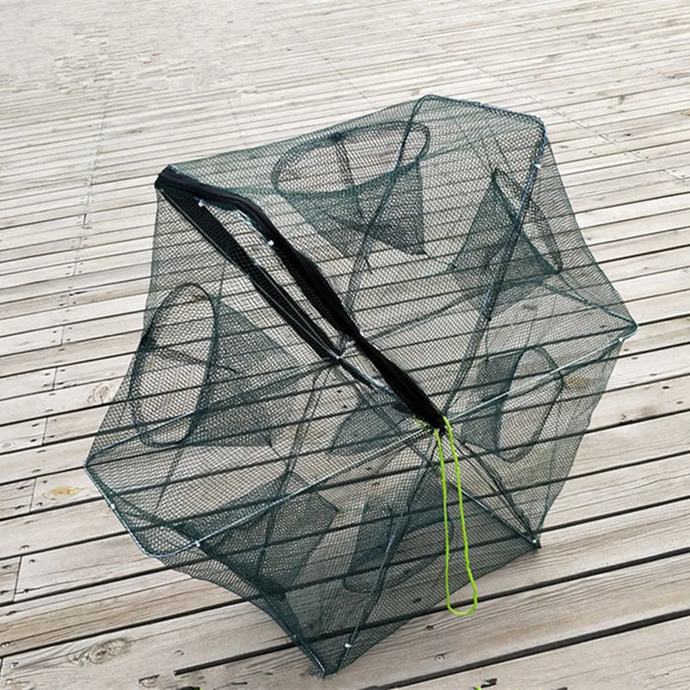 

Strengthened 2-16 Holes Automatic Fishing Net Shrimp Cage Nylon Foldable Crab Fish Trap Cast Net Cast Folding Fishing Network