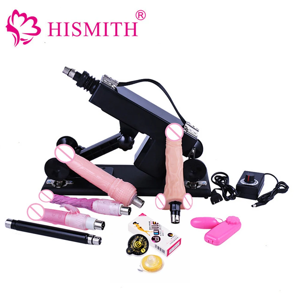 HISMITH Sex Machine for Women Powerful Sex Machines Masturbation Vibrator 2pcs Condom Retractable Machine Gun Sex Toys for Women