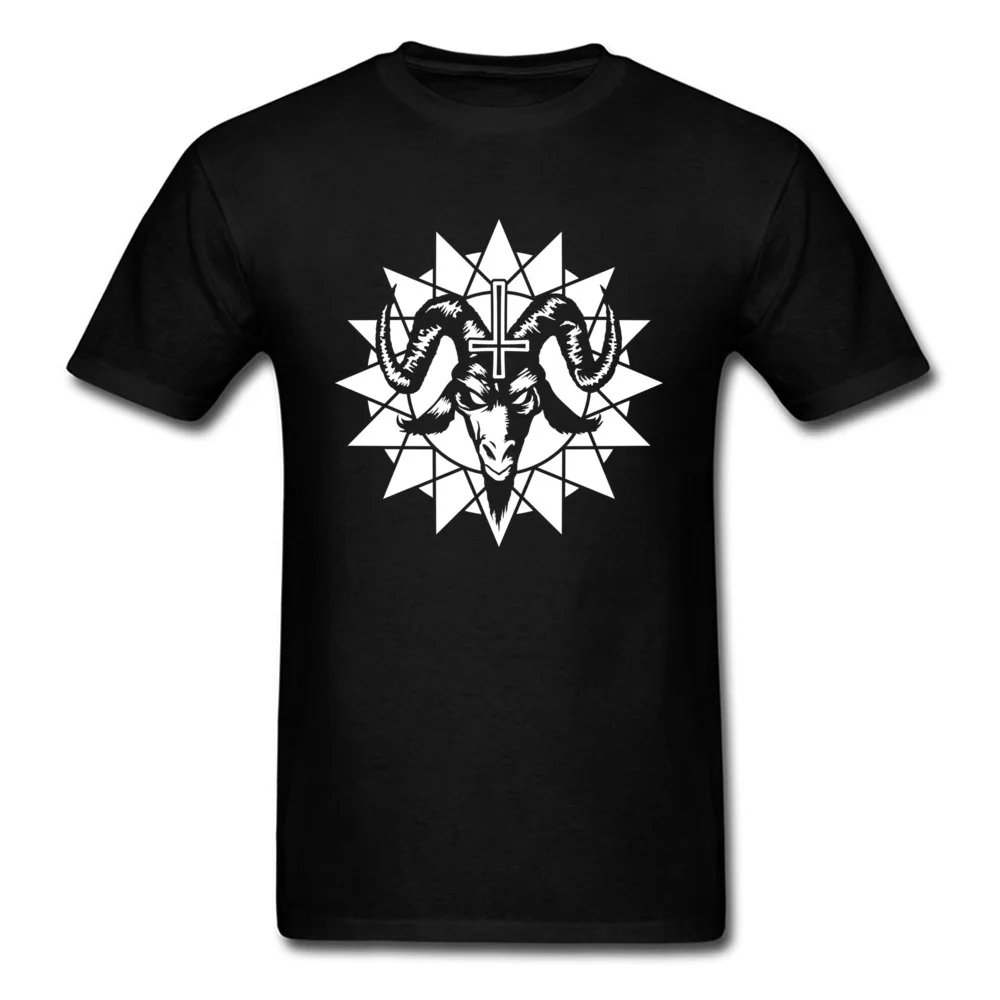 Satanic Goat Head with Chaos Star (white)_black