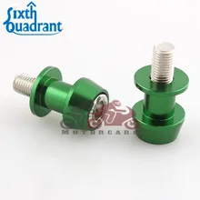 Green 10mm font b Motorcycle b font CNC Rear Stand Swing Arm Spool Sliders Stand font