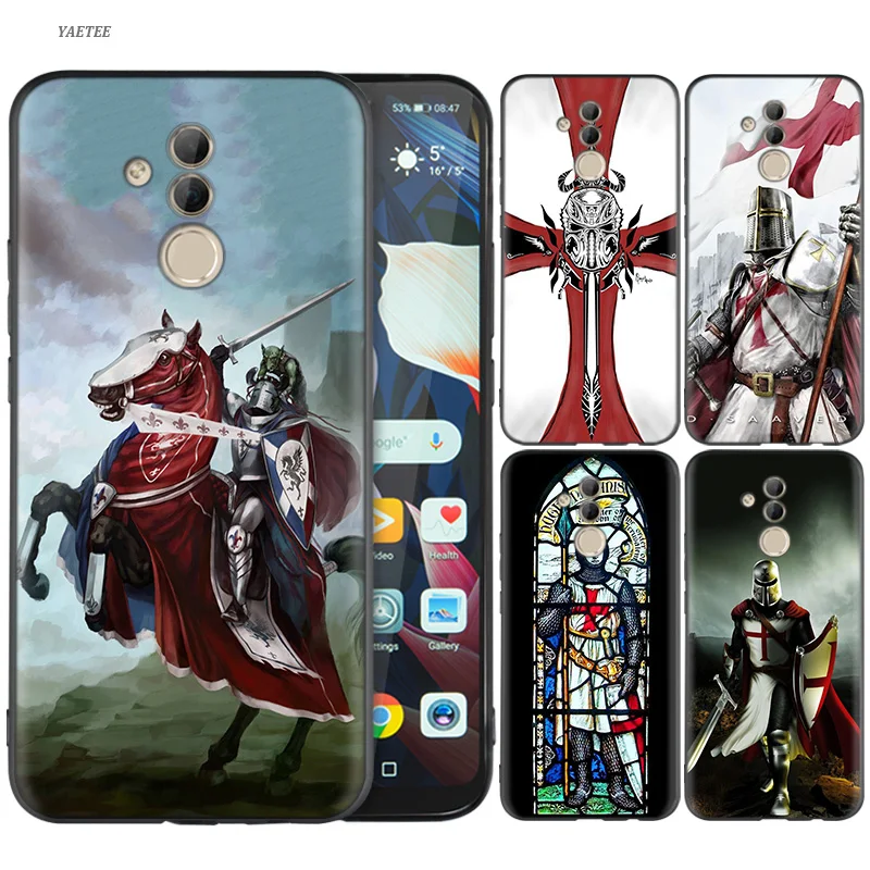 

Templar Knight Cartoon Case for Huawei Mate 20 10 Lite Pro Honor 8X 8C 9 10 Lite View 20 Nova 4 Play 8A P Smart 2019 Cover Coque