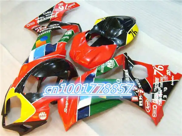 ABS обтекатель для GSXR600750 06 07 GSX-R600 750 2006 2007 06-07 красный черный послепродажный
