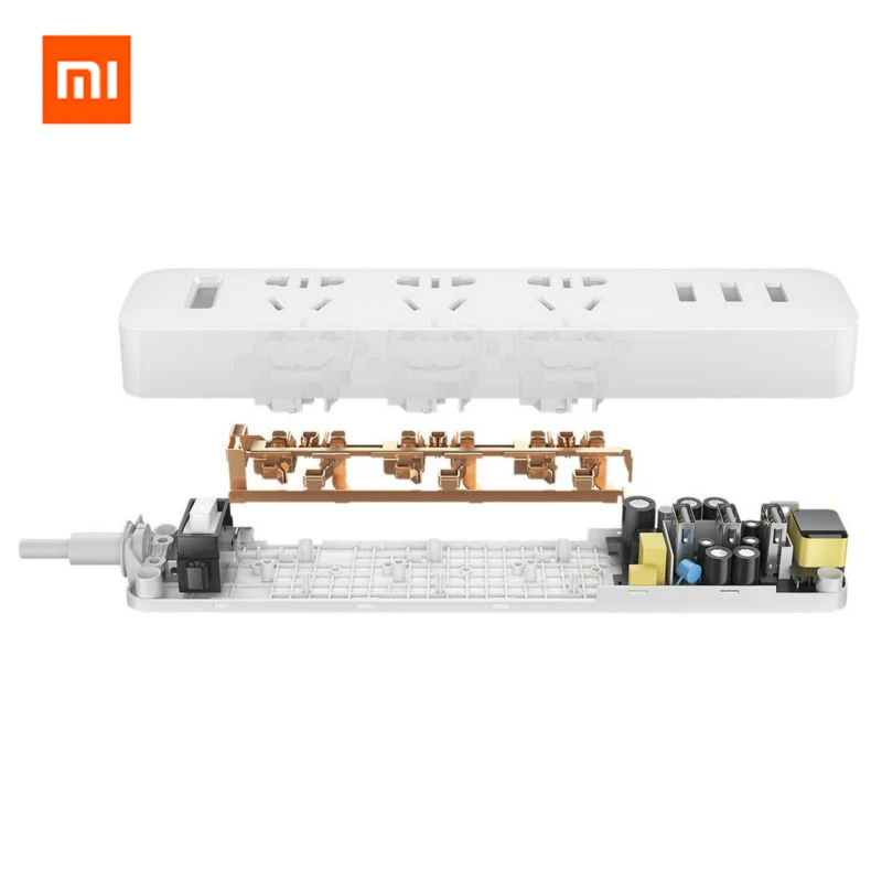 

Original XiaoMi 3 USB Port Fast Charging 2.1A USB Power Socket Power strip charger Portable Strip Plug Adapter For Phone