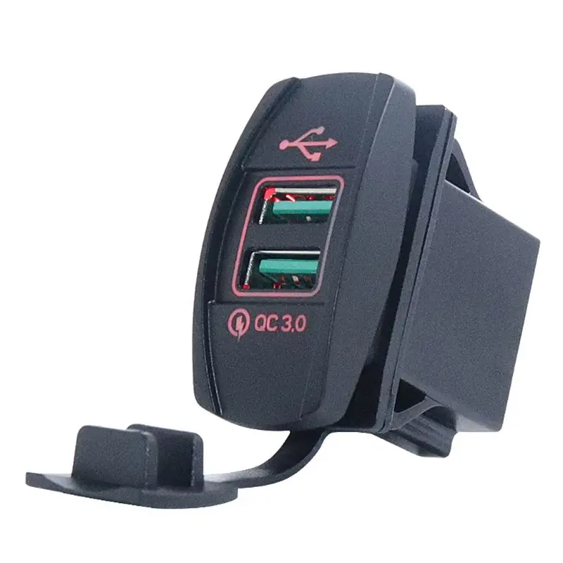 DIY двойной USB Quick Charge 3,0 светодиодный адаптер питания для быстрой зарядки 12 V/24 V автомобиля лодки мотоцикла SUV автобуса грузовика морского