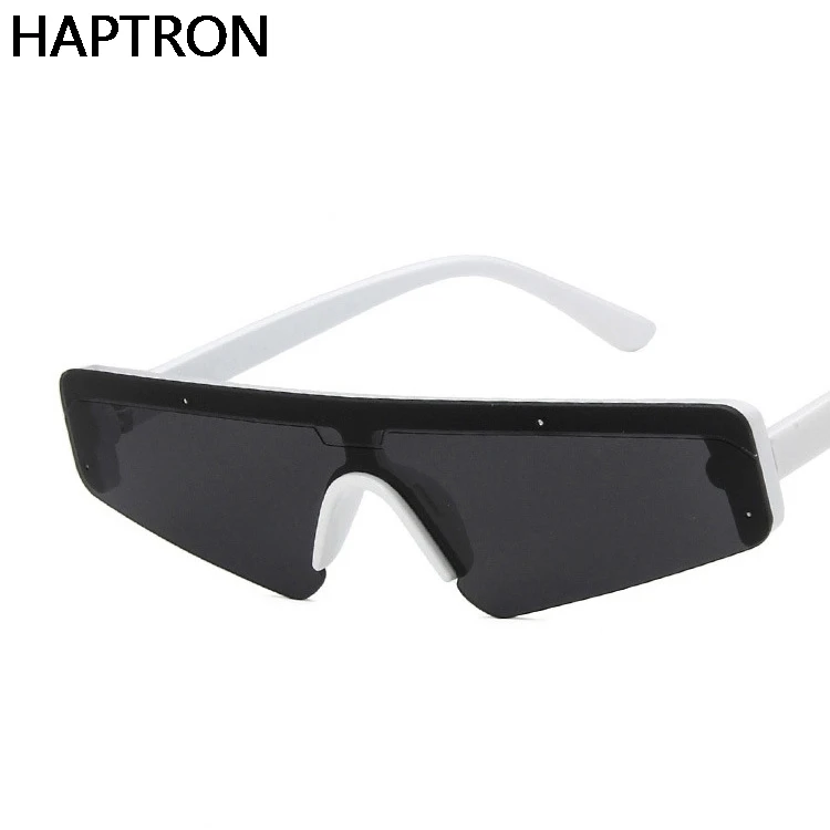 

New Punk One-piece Rectangle Sunglasses Women Clear Lens Retro White Frame Rimless Sun Glasses Eyewear UV400