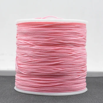 

Pink 100yards/PC 0.8mm Nylon Cord Thread Chinese Knot Macrame Cord Bracelet Braided String DIY Tassels Beading String Thread