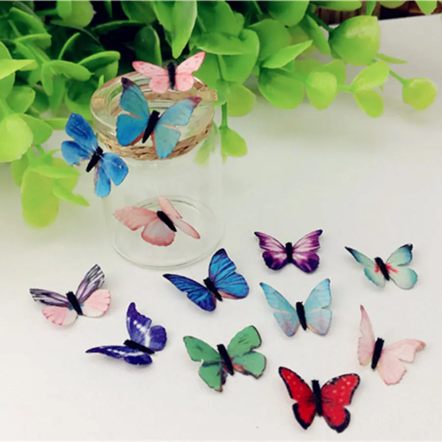 

20pieces 1.8-2cm mixed color cloth Butterfly glass globe filler(only butterfly)