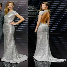 Платье для знаменитостей с открытой спиной и блестками, женское платье с открытой спиной