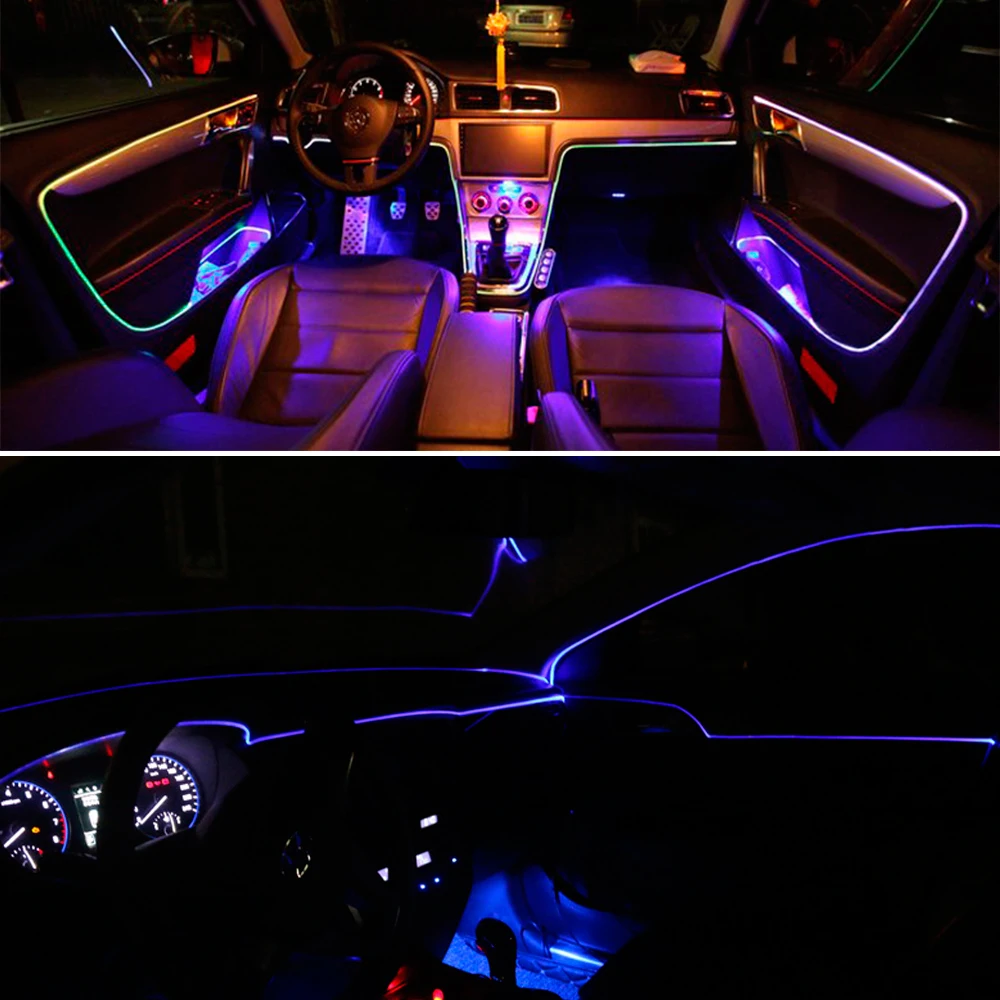 4 метра RGB окружающий светильник для автомобиля с дистанционным управлением атмосферный светильник неоновая полоса DIY 8 цветов для салона автомобиля декоративный светильник s