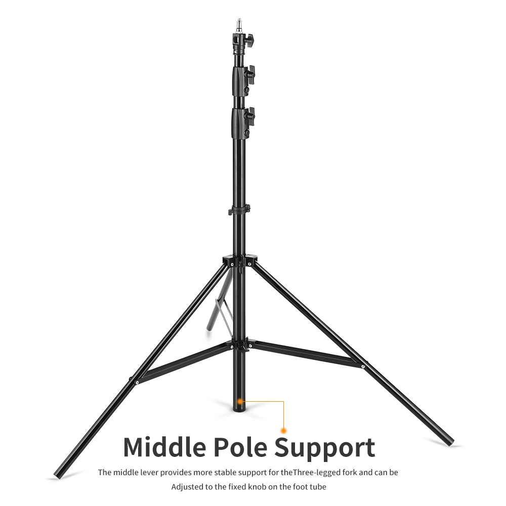 

Improved 2.8 Meter/9 ft Heavy Duty Impact Air Cushioned Video Studio Light Stand,Telescopic Support in the Middle,More Stable